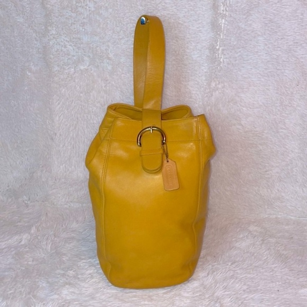 Coach Mustard Leather Backpack - image 2